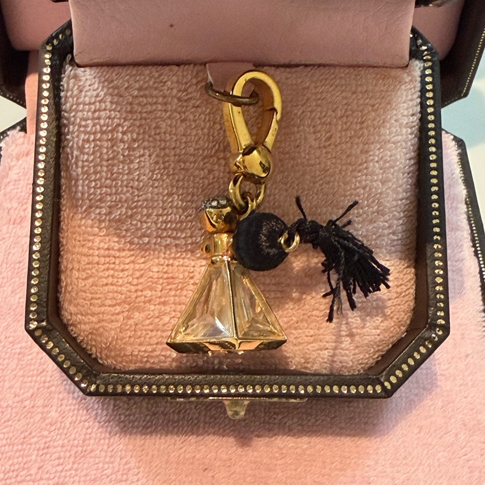 Juicy Couture Gold and Black Perfume Bottle Tassel Charm